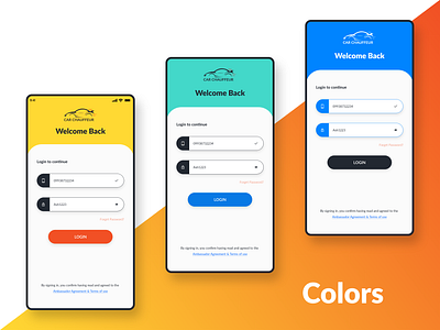 Colors adobe xd adobexd app ui colorful design login page ui ux