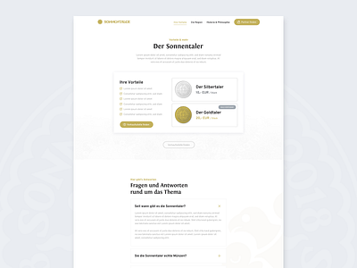 Sonnenland – Pricing & FAQ cards clean design faq features pricing ui ux web website