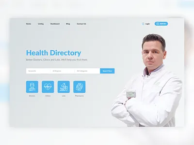 Health Directory Homepage design doctor health homepage homepage design interface design site ui ux ux designer web website website design