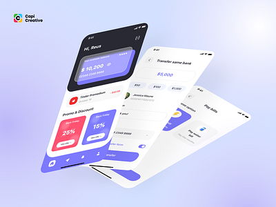 MeeBank - Banking App UI Design app balance bạnking capi card creative design home mobile pay bill transfer ui ui kit wallet