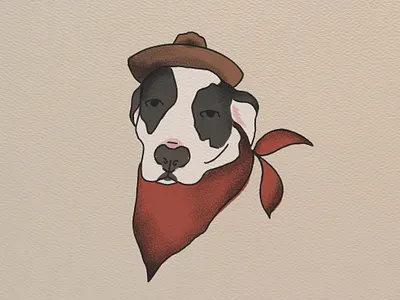 Cowpup cowboy dog illustration western