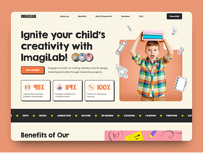 Google Ads Landing Page – Kids ImagiLab Workshops conversionoptimized creativelearning digitalmarketing edtech education figma googleads interactivelearning kids kidsworkshop landingpage ui ux webdesign workshoppromo