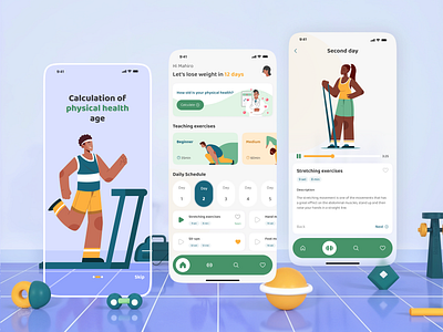 Fitness Mobile app 3d android animation app application fitness graphic design ios motion graphics sport ui uiux ux رابط کاربری ورزشی