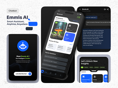 Emmis AI bot ai android chatbot design ios mobile app ui uiux user interface ux هوش مصنوعی