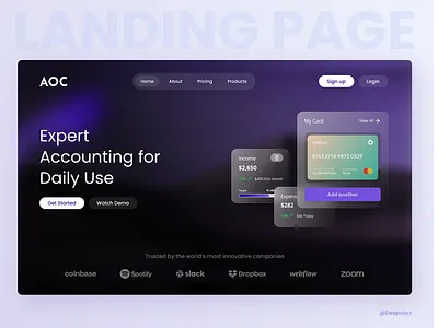 FinTech Landing Page 🚀 3d branding design design app graphic design motion graphics ui uidesign uiux