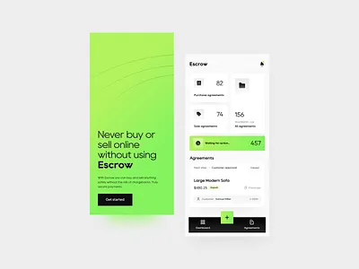 Escrow mobile design dashboard product design app brutal dashboard escrow mobile modern ui ux