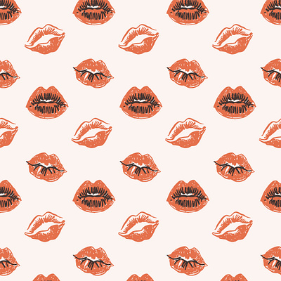 Lip Prints Seamless Pattern pattern seamless pattern ux