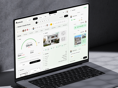 Virtups CRM - Real Estate Overview ai app crm dashboard design estate house interface product real estate saas service ui ux web