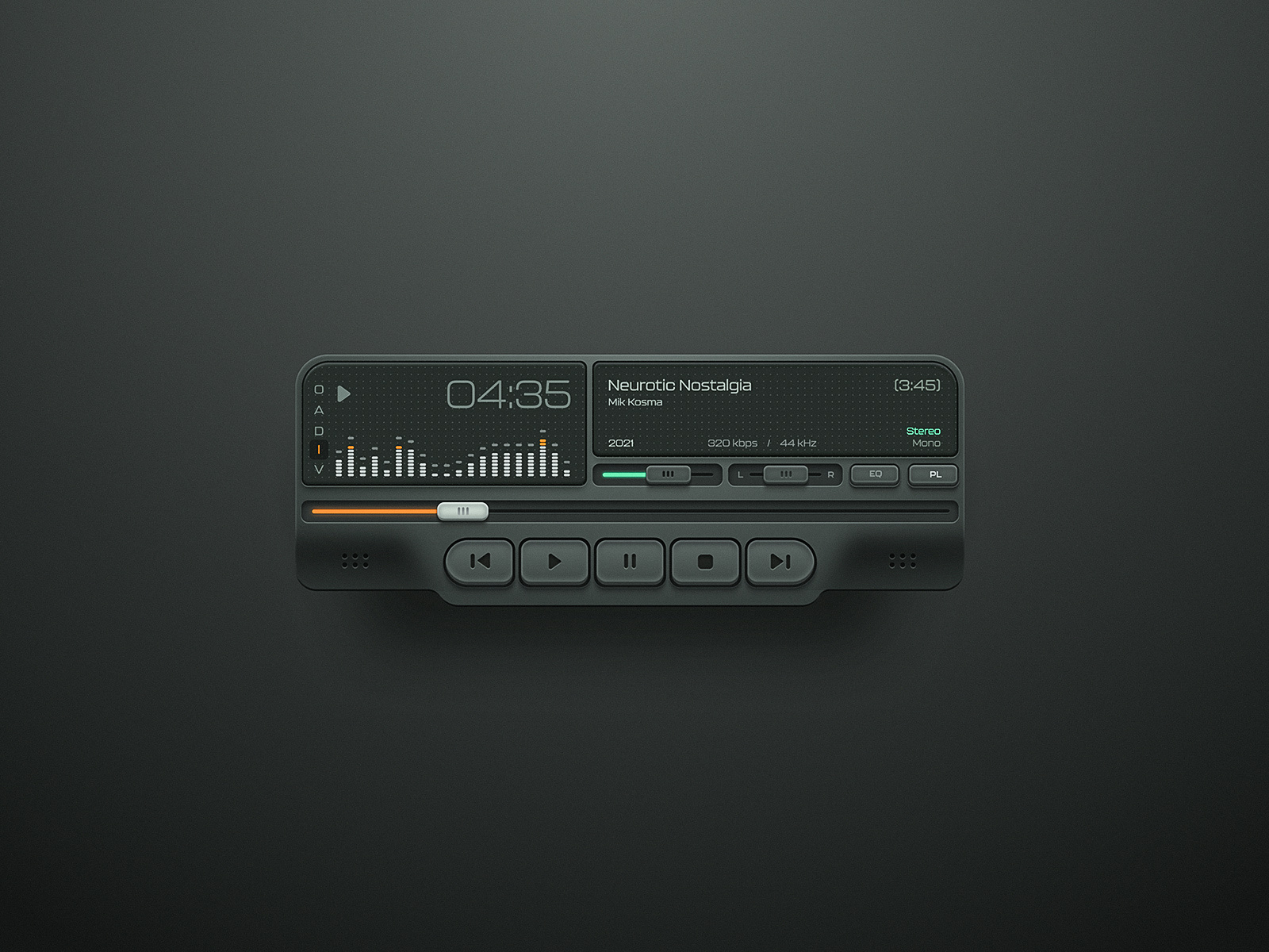 Winamp Concept 3d audio audio design audio device audio slider figma knob ui ux vst vst design winamp