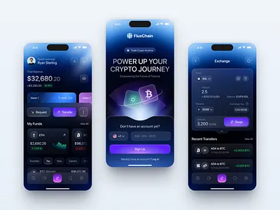 Mobile Design for Blockchain app app design app ui design application application ui blockchain design graphic design home screen app ios app iphone app mobile app developer mobile app ui mobile design mobile ui p2p trading ui uiux ux