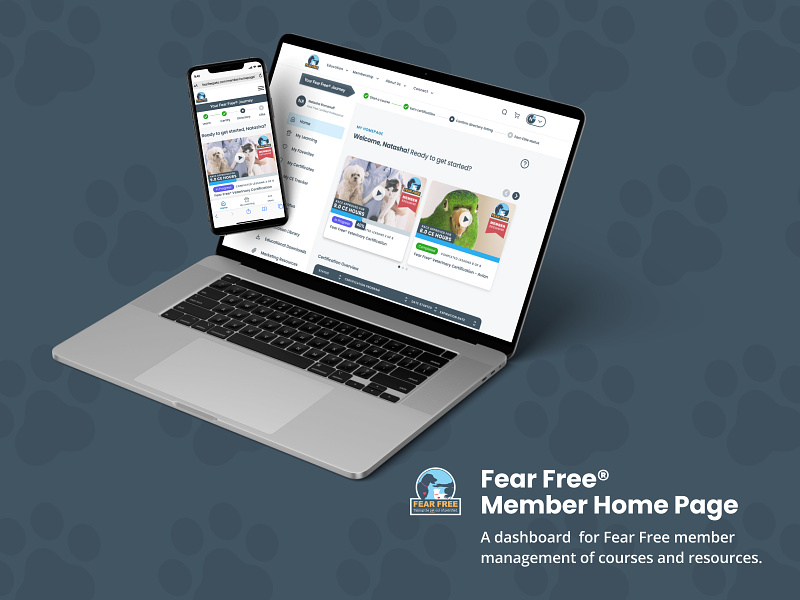 Fear Free® Member Home Page: Dashboard Design case study dashboard design mobile design pets responsive design ui uidesign user experience ux uxdesign veterinary web design