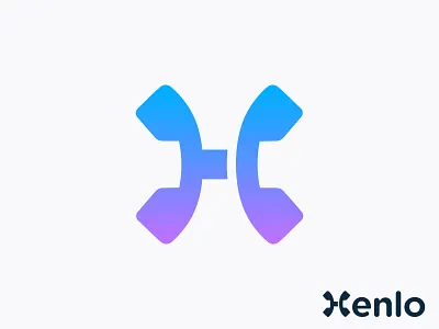 Henlo logo - 🎥 Video and 📞 Voice Calling app app icon call calling wi fi call sound voice calling communication chat text connection social interaction dialer dial phone h henlo logo logo design make in india online voice video call phone call speak microphone monogram telephone video calling