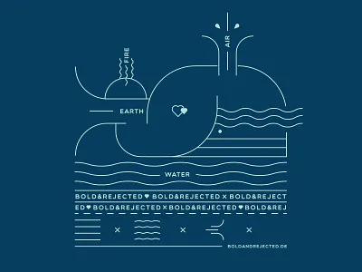 The whale for BOLD & REJECTED air boldandrejected earth graphic iampommes illustration label linework mannheim nature pommes print shirt shirt design shirtdesign vector water whale wind