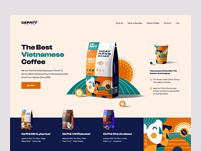 Caphee VietNam Hero Redesign cappucino coffee coffee bean coffeeshop creative design drinks ecommerce espresso food landing page online store shopify ui ux web website design