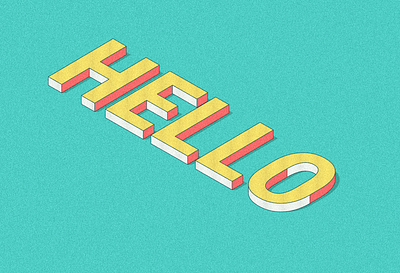 HELLO 3d art design effect illustration text typography