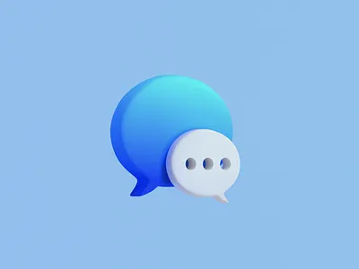 imessage icon 3d blender blender3d gradient icon icon design message message app web