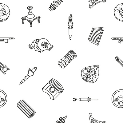 Auto car spare parts background auto automobile automotive car gear icon illustration machine mechanic motor part pictogram repair service set sign steering symbol tire vector