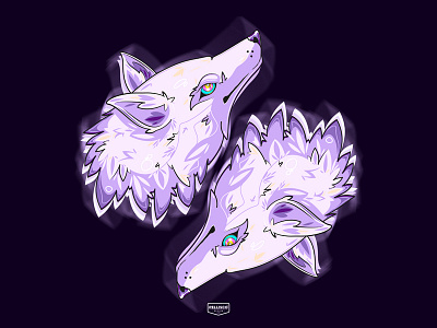 Wolf branding color illustration illustrator instagram logo neon wolf