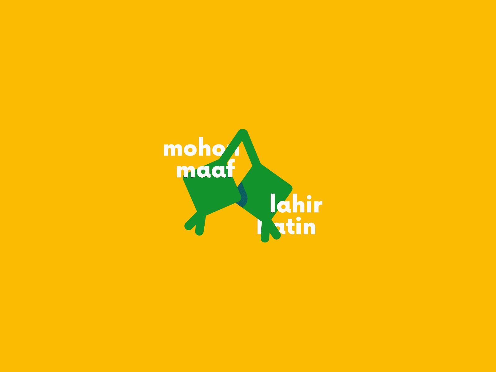 Ketupat Lebaran al fitr culture eid flat gif green icon illustration islamic ketupat lebaran motion mulslim simple sorry traditional yellow