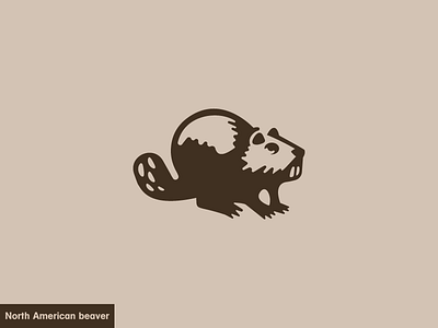 North American Beaver 3/24 animal beaver icon logo nature