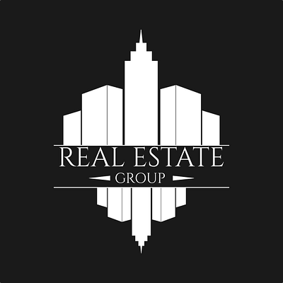 Real estate logo black and white business company logo logo logo design real estate simple logo solid