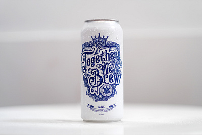 Together We Brew - Beer Can Design beer beercan beercandesign blue blue and white lion typography victorian