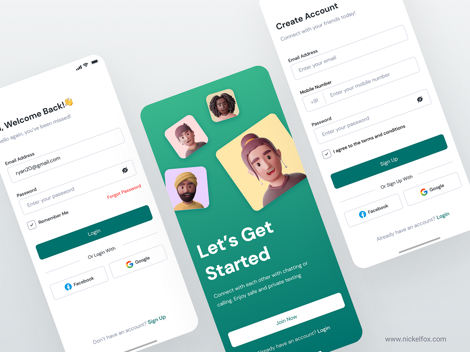 Login And Sign Up Screens By Anima Agrawal For Nickelfox Uiux Design