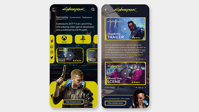 Cyberpunk 2077 UI Concept | Rish Designs cyberpunk cyberpunk 2077 dark ui design keanu reeves rish rish designs ui ui design uiux ux uxui web