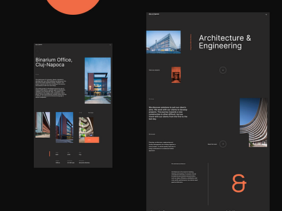 Architecture Website Concept architecture black building clean cluj dark desktop elegant engineering flat landing page minimalist orange premium presentation page ui ux web webdesign whitespace