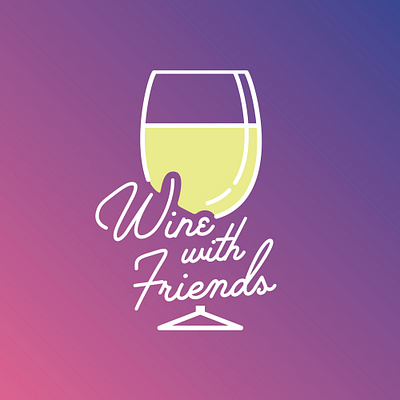 Wine with Friend design logo minimal palm canyon drive typography vector wine