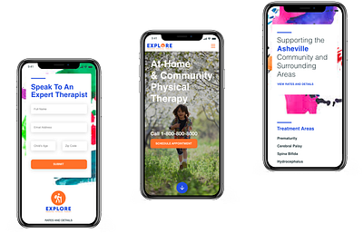 Explore Pediatric Physical Therapy branding design logo ui ux webdesign