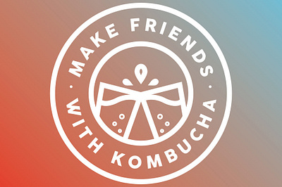 Make Friends with Kombucha badge icon kombucha logo typography vector