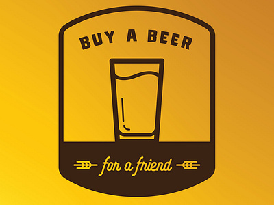 Buy a beer for a friend badge craft beer design logo typography