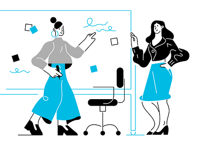 Business ladies blue branding business business lady business woman character girls illustration line lineart office vector woman