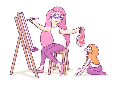 Vegan girl design food illustration ipad vegan