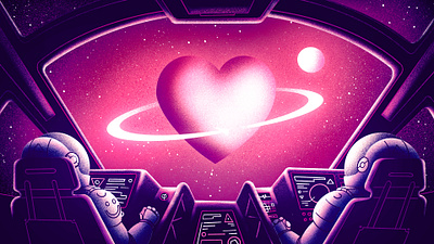 Reimagining Recurring Donor Programs astronaut digital illustration fundraising heart illustration nonprofit planet procreate spaceship visual design