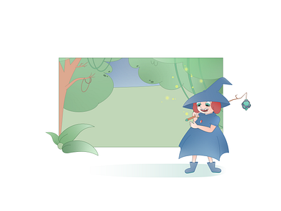 Forest inhabitants cartoon character flat forest illustration vector witch