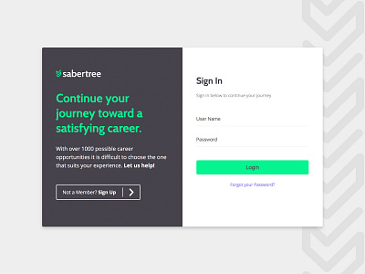 Member Sign In Screen branding form login onboarding sign in ui design ux