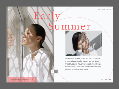 Fashion Website Concept banner campaign clothing ecommerce ecommerce shop fashion female header homepage minimal online store product shop summer ui ux design website concept whitespace