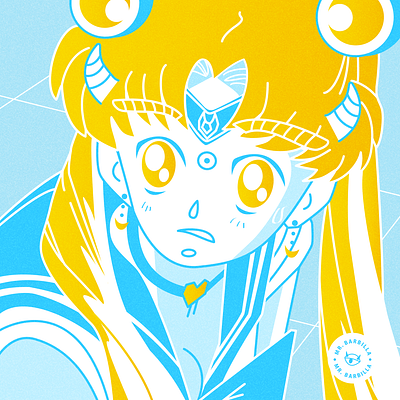 fan art / challenge. anime art artwork design fanart illustrator manga redrawchallenge retro sailormoon serenatsukino sketch vector wacom