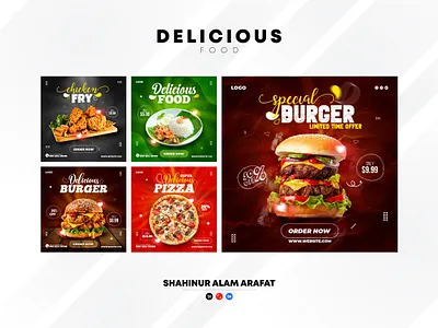 Food - Social Media Post banner banner design burger banner burger post chicken delicious banner delicious food design dish dish poster food banner graphic design instagram post pizza banner pizza poster design pizza social media poster poster design social media social media post