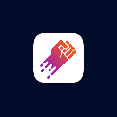 fist app icon design dribbble fish logo fist fistbump flat gradient hand icon illustration logo minimal vector web