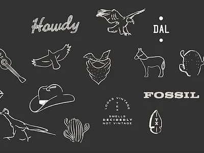 Fossil Brand Illustrations branding identity illustration minimal ui vector