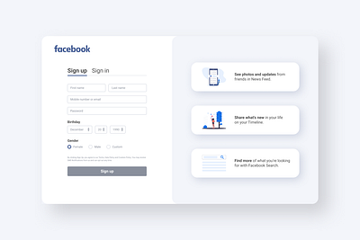 Facebook Login – Reimagined adobe appdesign clean dailyui design designer dribbble figma graphicdesign illustration inspiration interfaces login minimal ui uidesign uiux userinterface ux vector