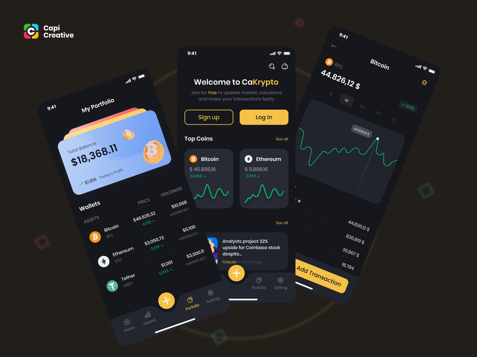 Example of Crypto Fintech UI/UX Web App Design