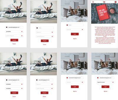 book project log in page app design product design ui ux web design