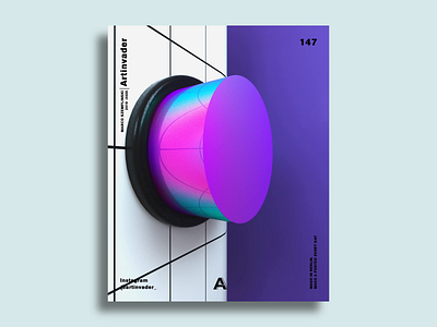 Artinvader Project 147 3d adobe animation art artwork behance blender c4d c4dart holographic loop loop animation looping modernart motiondesign octane poster video