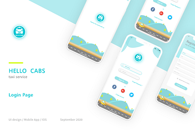 Hello Cabs Login Page UI app app design design login design login page login screen mobile app design mobile ui ui ux ui design uidesign