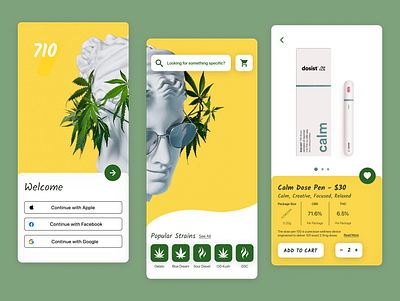 710 420 710 app delivery app design design app minimal mobile mobile design mobile ui product product page search bar sign in signup typography ui ux weed welcome