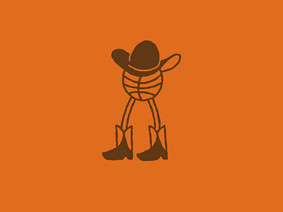 Yeehaw on the Half Court basketball branding cowboy hat illustration illustrator last dance orange slam dunk tattoo vector vibes yeehaw